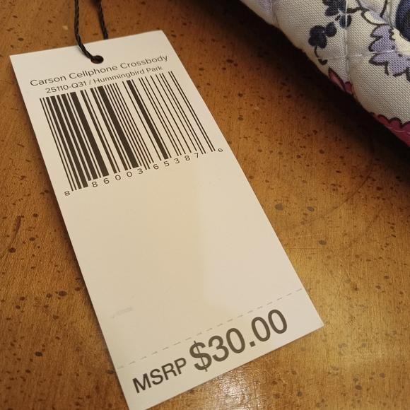 Vera Bradley Hummingbird Park Carson Cellphone Crossbody - Picture 7 of 12